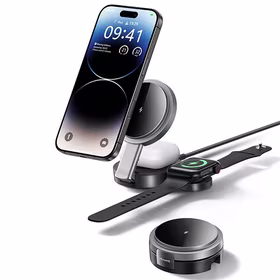 USAMS sulankstomas belaidis įkroviklis 3in1 15W do telefonu/Apple Watch/słuchawek CD234WXC01 (US-CD234)