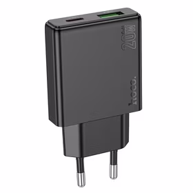 Įkroviklis Hoco Slim N38 (1xUSB-C; 1xUSB 20W) juodas