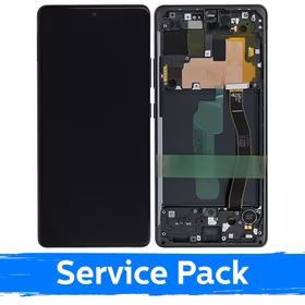 Ekranas skirtas Samsung G770 S10 Lite su rėmeliu / Prism Black / (Service Pack)