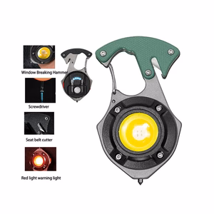 Mini žibintuvėlis LED raktų pakabukas W5143 Type C su 2 atsuktuvo antgaliais žalias