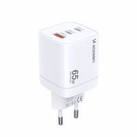 Wozinsky CGWCW 65W GaN sieninis įkroviklis USB-A / 2 x USB-C - baltas