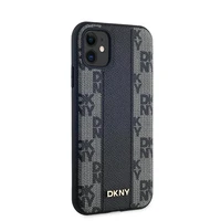 DKNY Odinis langeliais raštuotas magnetinis dėklas iPhone 11 / Xr - juodas