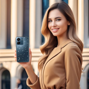 Krištolo blizgučių dėklas telefonui Xiaomi Redmi 14C – sidabrinis