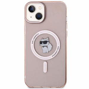 Dėklas telefonui Karl Lagerfeld IML Choupette Magnetinis MagSafe iPhone 15 Plus - rožinis (m)