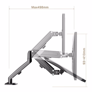 Maclean MC-860N monitoriaus laikiklis su dujine spyruokle, 13"–27", 8 kg, juodas