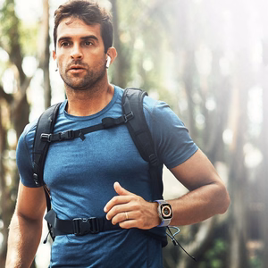 Sportinė Velcro juosta Apple Watch Ultra / 9 / 8 / 7 / 6 / SE / 5 / 4 / 3 / 2 / 1 (42, 44, 45, 49 mm) Dux Ducis juosta YJ versija - mėlyna-pilka