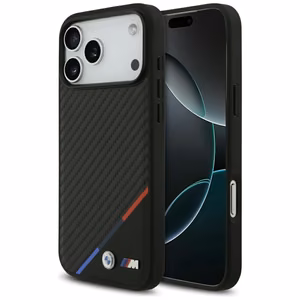 BMW M Carbon Tricolor Line MagSafe чехол для iPhone 17 Pro Max - черный