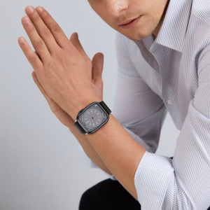 TECH-PROTECT NYLON APPLE WATCH 4 / 5 / 6 / 7 / 8 / 9 / SE / ULTRA 1 / 2 (42 / 44 / 45 / 49 MM) JUODAS/ORANŽINIS