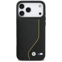 BMW M Carbon Line & Logo Magnetinis dėklas telefonui iPhone 17 Pro Max - geltonas
