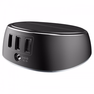 Belaidis įkroviklis Baseus Star 2in1 juodas 10W (greitas įkrovimas) + 3 USB prievadai