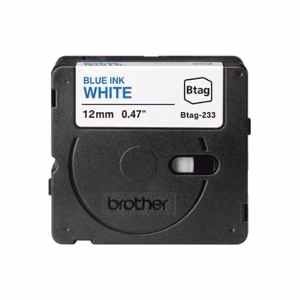 Brother BTAG-233 – Btag etikečių juosta, mėlynas tekstas baltas fone
