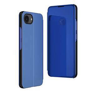 Clear View dėklas iPhone 16e atverčiamas dangtelis - mėlynas