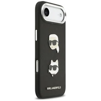 KARL LAGERFELD dėklas telefonui IPHONE 17 Air, suderinamas su magnetiniu MagSafe (KLHCP17MPSFDHPOK, FW Grained PU W/ K&C Heads Pins & Logo) juodas