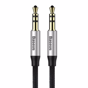 Baseus Yiven 3,5 mm mini jack AUX audio kabelis, 1 m, juoda/sidabrinė