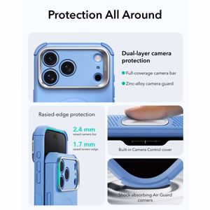 ESR Cyber Tough Kickstand MagSafe dėklas, skirtas iPhone 18 Pro Max / 17 Pro Max, šviesiai mėlynas