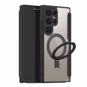 Dux Ducis Skin X Pro dėklas su atvartu ir magnetiniu žiedu Samsung S24 Ultra - juodas