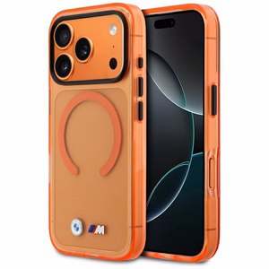BMW M IML Metal Logos MagSafe Dėklas for iPhone 17 Pro Max - Pro oranžinis