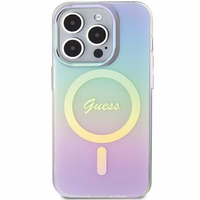 Guess GUHMP15XHITSU iPhone 15 Pro Max 6.7" violetinė/violetinė kietas dėklas IML Iridescent Magnetinis
