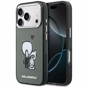 Karl Lagerfeld Karl & Choupette Back MagSafe Dėklas for iPhone 17 Pro - juodas