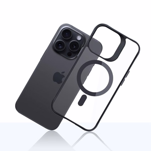 3mk Satin Armor MagCase с MagSafe для iPhone 15 Pro Max - прозрачный с чёрной рамкой