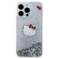 Hello Kitty skysto blizgučio pakabukai Kitty Head dėklas telefonui iPhone 15 Pro Max - sidabrinis