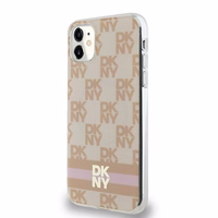 DKNY IML languotas mono raštas ir spausdintos juostos magnetinis dėklas iPhone 11 / Xr - rožinis
