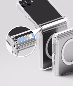 Ringke Fusion Flap Magnetic MagSafe dėklas, skirtas Samsung Galaxy Z Flip 8 – skaidrus