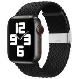 Laikrodžio juosta Apple Watch 38/40/41 mm – pyninė audinio juosta, juoda
