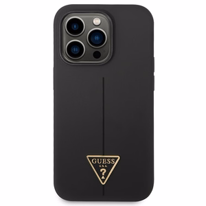 Guess GUHCP14LSLTGK iPhone 14 Pro 6.1 "juodas/juodas kietas dėklas Silikoninis Triangle
