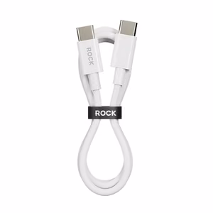 Rock Kabelis P8 Pagrindinės serijos - Type-C iki Type-C kabelis - PD 60W 3A - 1 metras baltas (m)