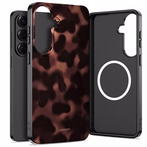 Tech-Protect Lamano MagSafe Dėklas for Samsung Galaxy S26 - rudas and juodas