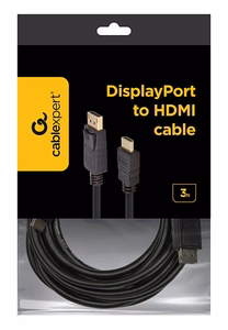 Gembird CC-DP-HDMI-3M DisplayPort į HDMI laidas (ne abikryptis), 3m, juodas