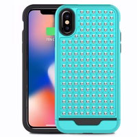 Zizo Star Diamond Hybrid Cover iPhone X (Teal/juodas)