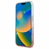 Guess IML Blizgantis gradientas Magnetinis dėklas telefonui iPhone 16 Plus - rožinis