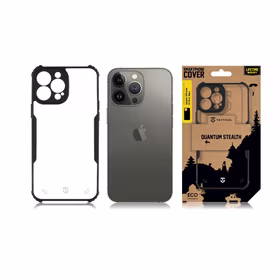 Tactical Quantum Stealth Dėklas for Apple iPhone 13 Pro Max Skaidrus/Juodas