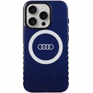 Audi IML Magnetinis dėklas su dideliu logotipu telefonui iPhone 15 Pro - mėlynas