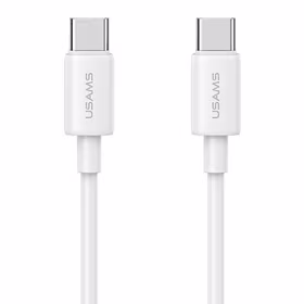 USAMS Laidas USB-C na USB-C 60W 1m Fast Charging YD Series baltas SJ711USB02 (US-SJ711)