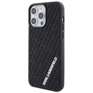 Karl Lagerfeld 3D Rubber Multi Logo чехол для iPhone 15 Pro Max - чёрный