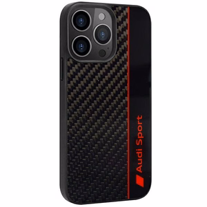 Audi Anglies pluošto juostelė iPhone 13 Pro / 13 6.1" juodas/juodas kietas dėklas AUS-TPUPCIP13P-R8/D1-BK