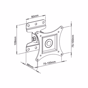 Techly ICA-LCD 201BK – pasukamas ir pakreipiamas sieninis televizoriaus laikiklis 13–30 col. ekranams