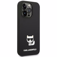 Karl Lagerfeld KLHCP14XSLCTBK iPhone 14 Pro Max 6.7 "kietas dėklas juodas / juodas Silikoninis Choupette Kūnas