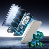 Blavec Išorinė baterija 5000mAh BJ-04 Itin Plona 7,8mm - Type C - 22,5W magnetinė Magsafe 3 in 1 (PBBJ04-MC5GD) auksinė stiklas