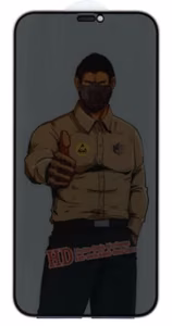 LCD apsauginis stikliukas "Privacy ESD Anti-Static Dust Proof" Apple iPhone 13 Mini juodas be įpakavimo