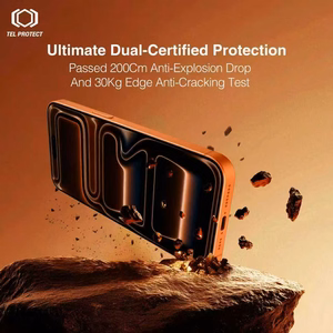 Grūdintas stiklas Tel Protect 10X AR 3.0 AntiReflective Titanium skirtas Iphone 16 (vokas)