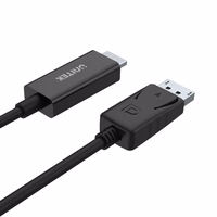UNITEK Y-5118CA vaizdo kabelio adapteris 1,8 m HDMI A tipo (standartinis) DisplayPort Juoda