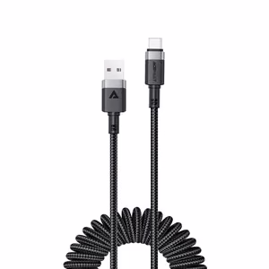 "Acefast C14-04" USB-A - USB-C kabelis Spring 480Mb/s 3A 1,2 m - juodas