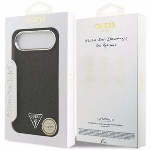 Guess Blizgus Trikampio Logotipas Magnetinis dėklas telefonui iPhone 17 Air - juodas