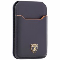 Magnetinė piniginė Lamborghini D1 Genuine Leather MagSafe stovas telefonui oranžinis