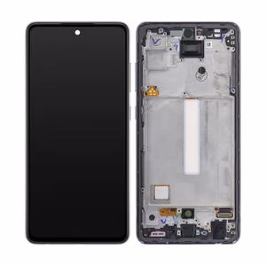 Ekranas Samsung A525 A52 4G/A526 A52 5G su lietimui jautriu stikliuku ir rėmeliu originalus Awesome Black (service pack)