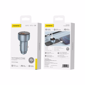 Automobilinis įkroviklis Foneng C18 48W USB-C/USB-A pilkas